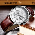 2021 New Mens Watches LIGE 9866 Top Brand Leather Chronograph Waterproof Sport Date Quartz Wrist Watch For Men Relogio Masculino